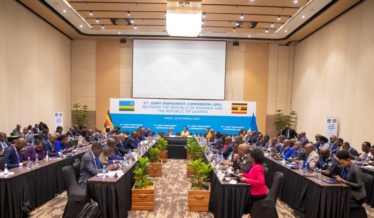 Officials from Rwanda and Uganda attending the eleventh JPC.