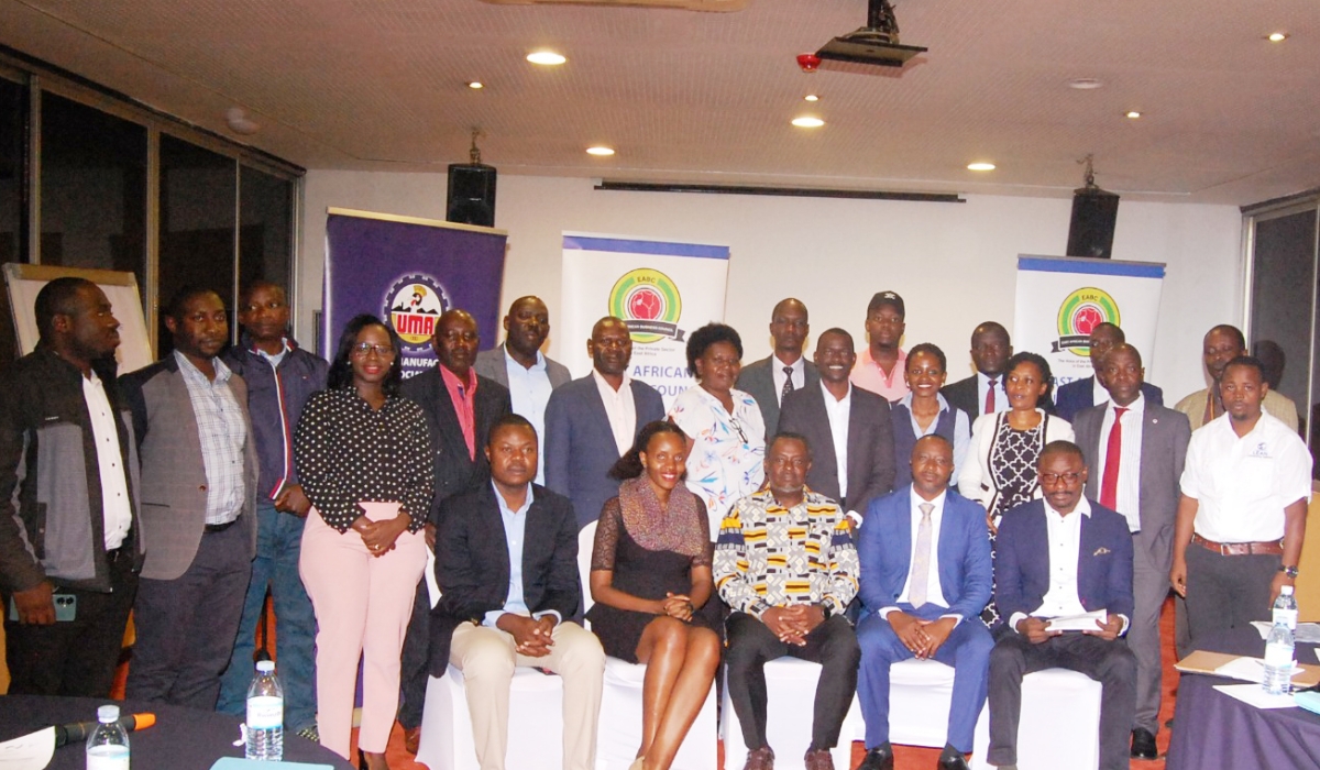 Delegates in a group photo during the Private Sector Sensitization Workshop on the African Continental Free Trade Area (AfCFTA) Agreement on Trade in Goods Protocol in Kampala on March 21. Courtesy