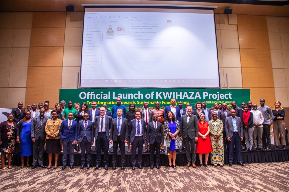 A group photo of the delegates at the launch of Kwihaza Project in Kigali on March 22. Courtesy