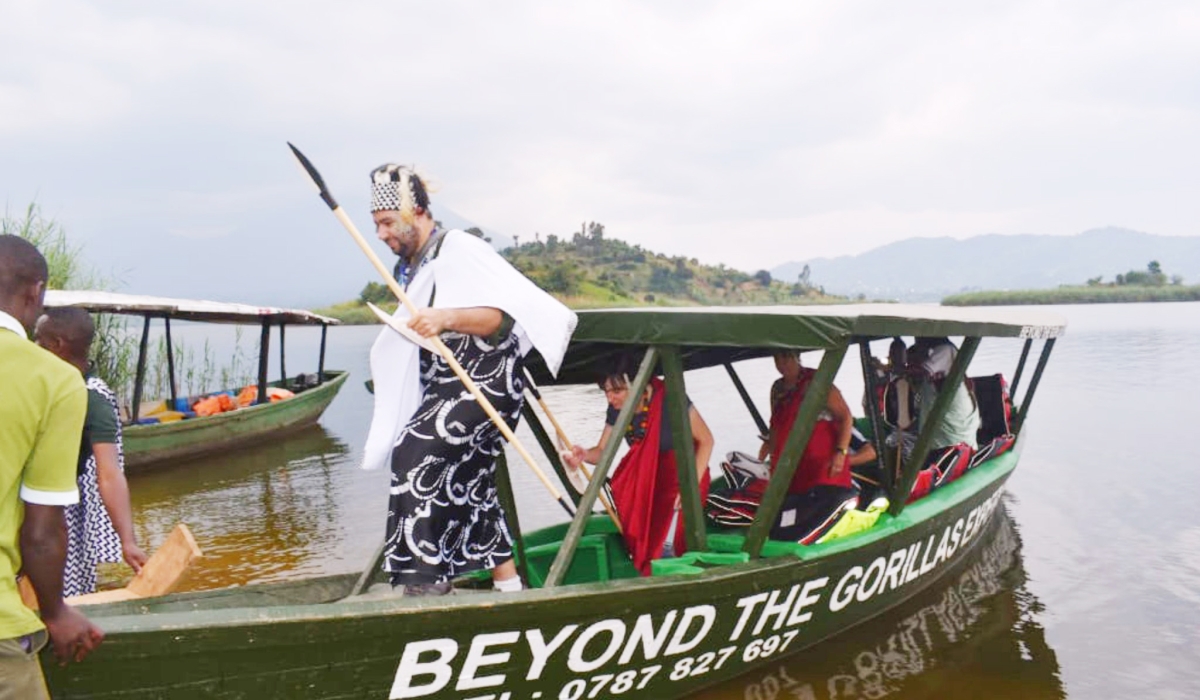 Visitors in Lake Ruhondo in Burera District