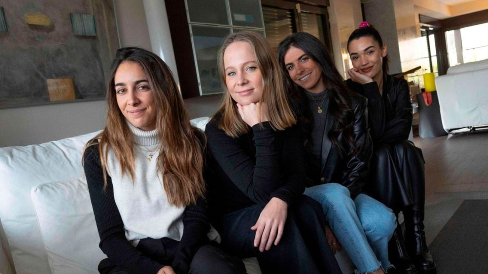 L-R: Founders of TikTok account &#039;ac2ality&#039; Daniela McArena Alvarez, Gabriela Campbell, Maria Murillo Sanchis and Paula Munoz Soriano in Las Rozas near Madrid on February 8, 2023.They are part of an army of youth making content about current events which draw more viewers on social media than videos by traditional media with more resources. PHOTO: AFP