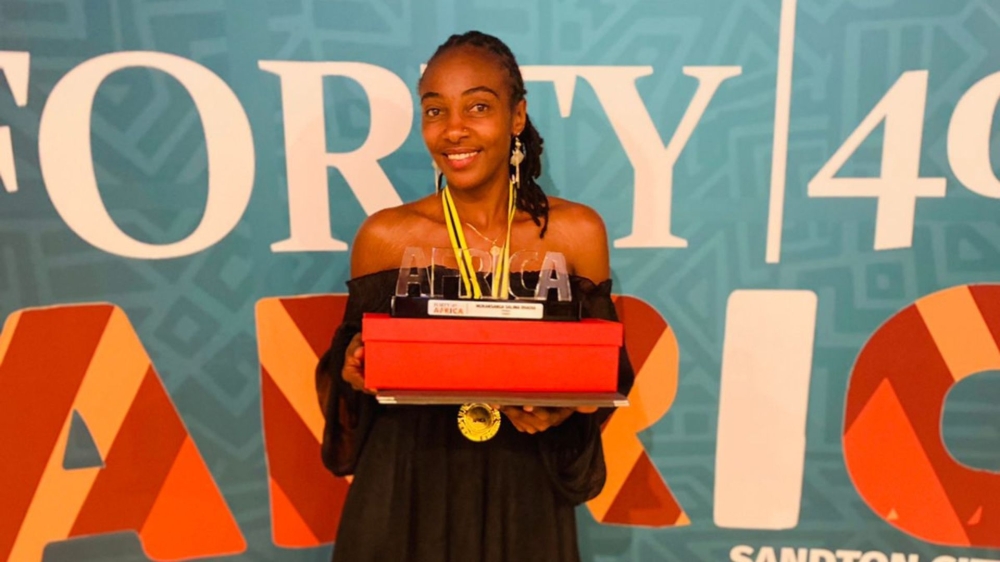 Rwandan international referee, Salma Rhadia Mukansanga received the Forty under 40 Africa Award in the sports category in an awarding ceremony held in Sandton City, South Africa on on Saturday, March 25. Courtesy