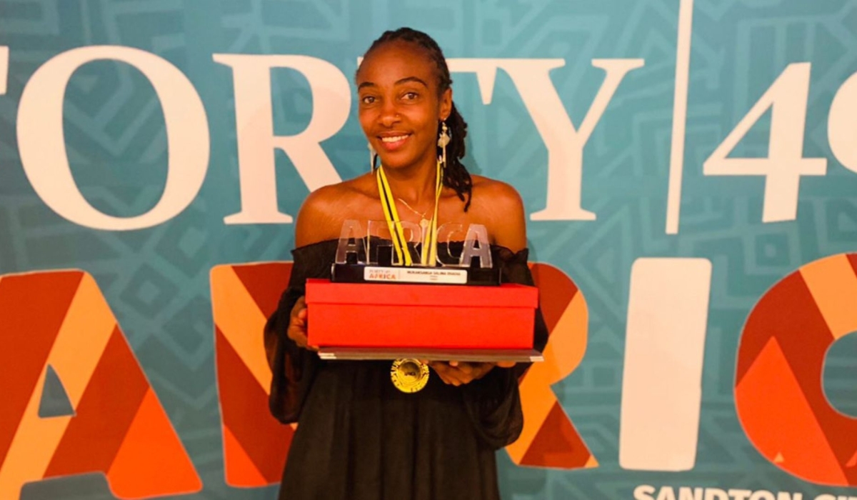Rwandan international referee, Salma Rhadia Mukansanga received the Forty under 40 Africa Award in the sports category in an awarding ceremony held in Sandton City, South Africa on on Saturday, March 25. Courtesy