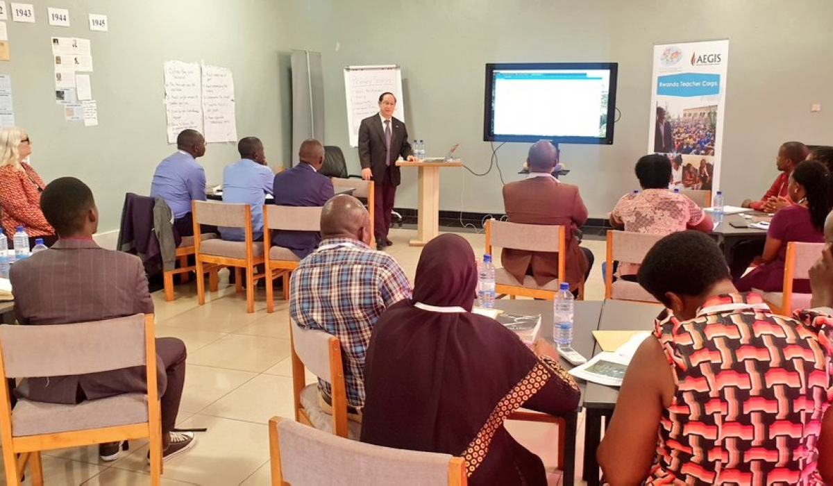 Some teachers during a training session on the history of genocide at Kigali Genocide Memorial on March 6. Courtesy