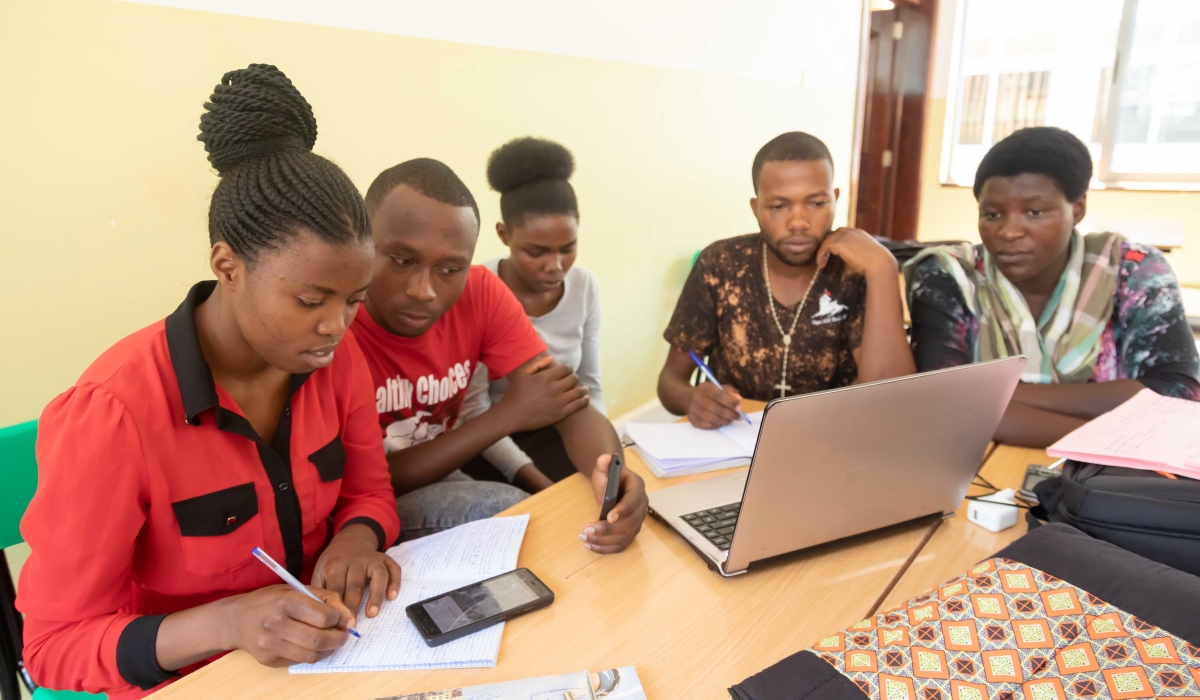 Students during a group work at University of Rwanda, Gikondo Campus. Despite the significant strides made in an attempt to better the education sector, there is still more work to be done to bridge the gaps. Craish Bahizi