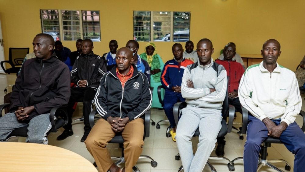 Some of the newly released inmates who were taken to Mutobo for Civic studies at Mutobo Rehabilitation Centre. This group is made of former FLN terror group members who were in the same trial with Paul Rusesabagina who was released on Friday, March 24. Photo by Courtesy