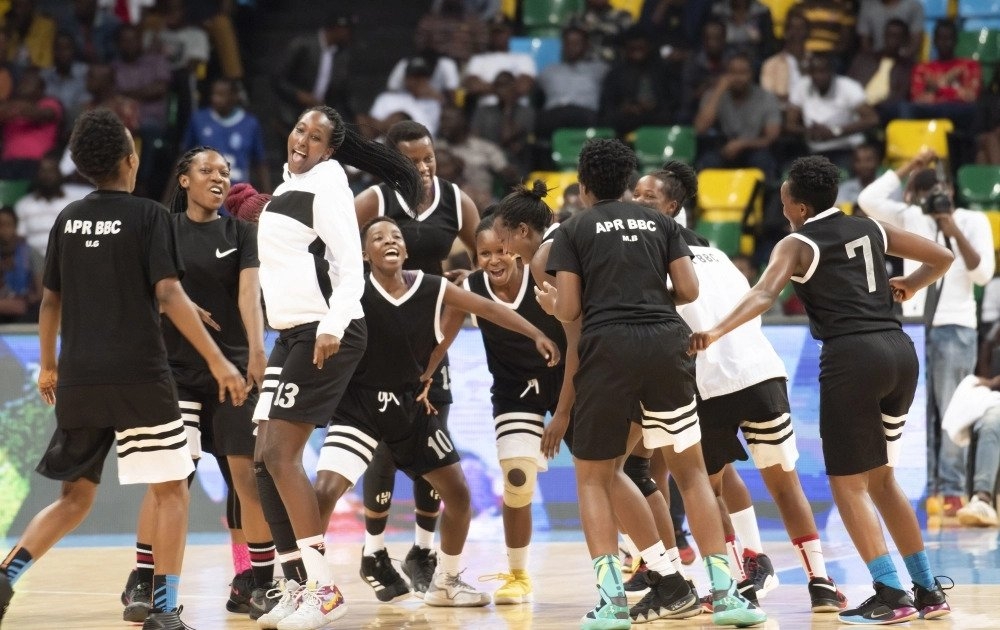 APR women basketball team players in a celebration during a past league match. Photo: Courtesy.