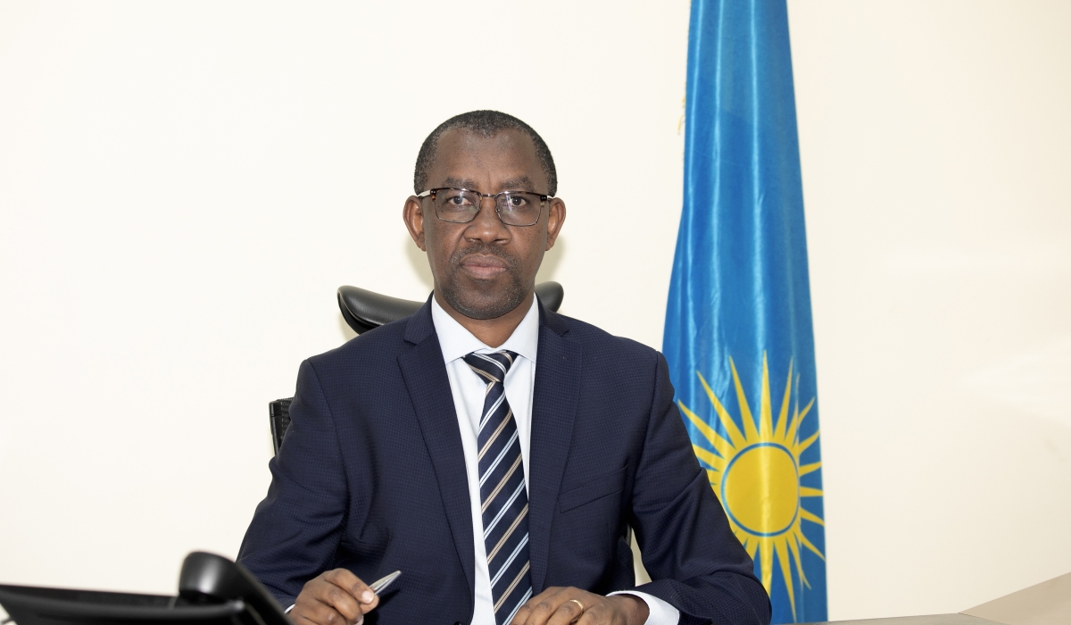 Rwanda Revenue Authority  Commissioner General, Pascal Bizimana Ruganintwali during the signing of the Multilateral Competent Authority Agreement  in Kigali on Tuesday, March 28. Courtesy