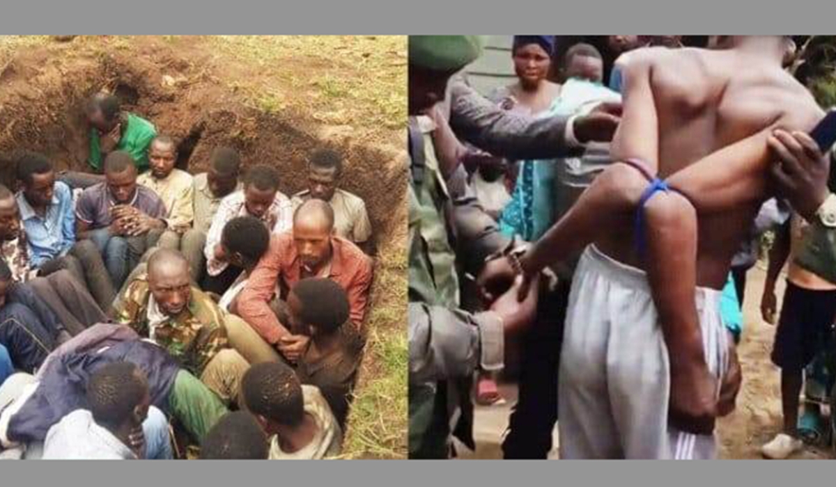 Some of DR Congo citizens who are Kinyarwanda Speakers, captured here undergo  a severe torture in Eastern DR Congo. Courtesy