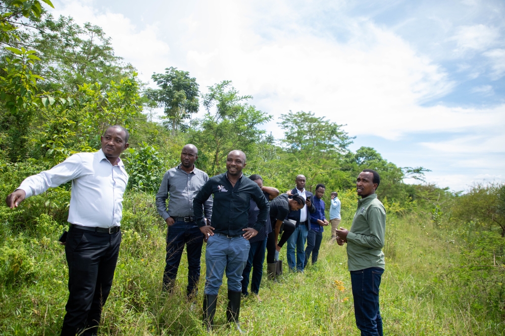 Experts during a guided tour of the newly rejuvenated native trees on the shore of Lake Muhazi. All Photos by Dan Gatsinzi