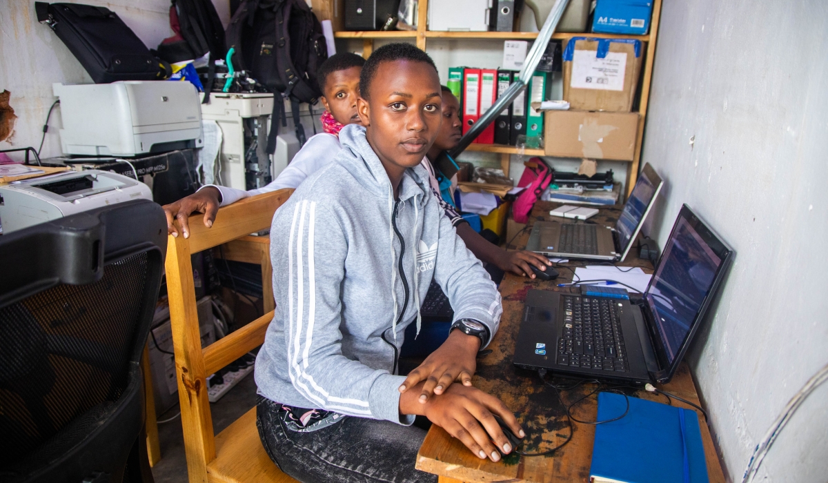 Liliane Uwonkunda, an intern at Rope Technology Ltd, is learning about software development and hopes to create her own application.