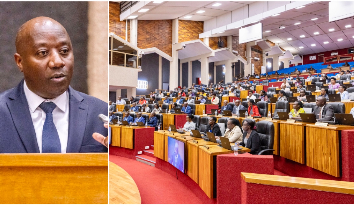 Prime Minister Edouard Ngirente presents to Parliament, both chambers, the government efforts for agriculture sector transformation and food security on Monday, April 3. Courtesy