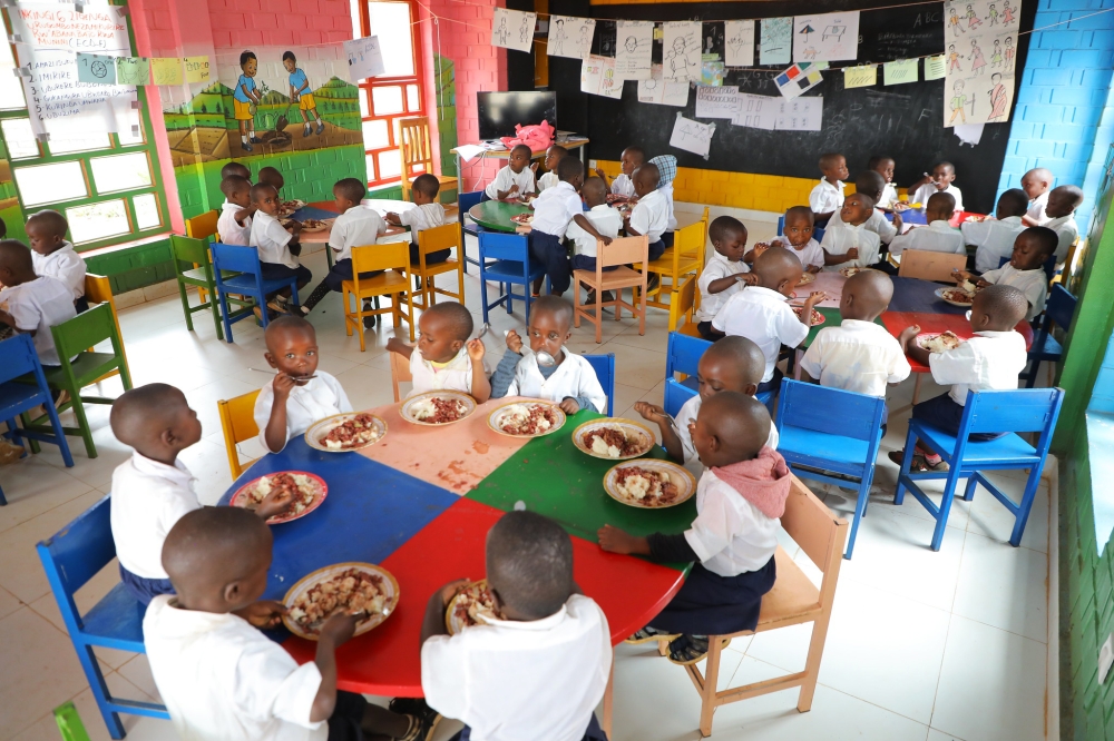 Some of the 90 children who benefit from the Early Childhood Development centre close to G.S Munini in Munini sector of Nyaruguru District.
Photos: C. Bahizi.
