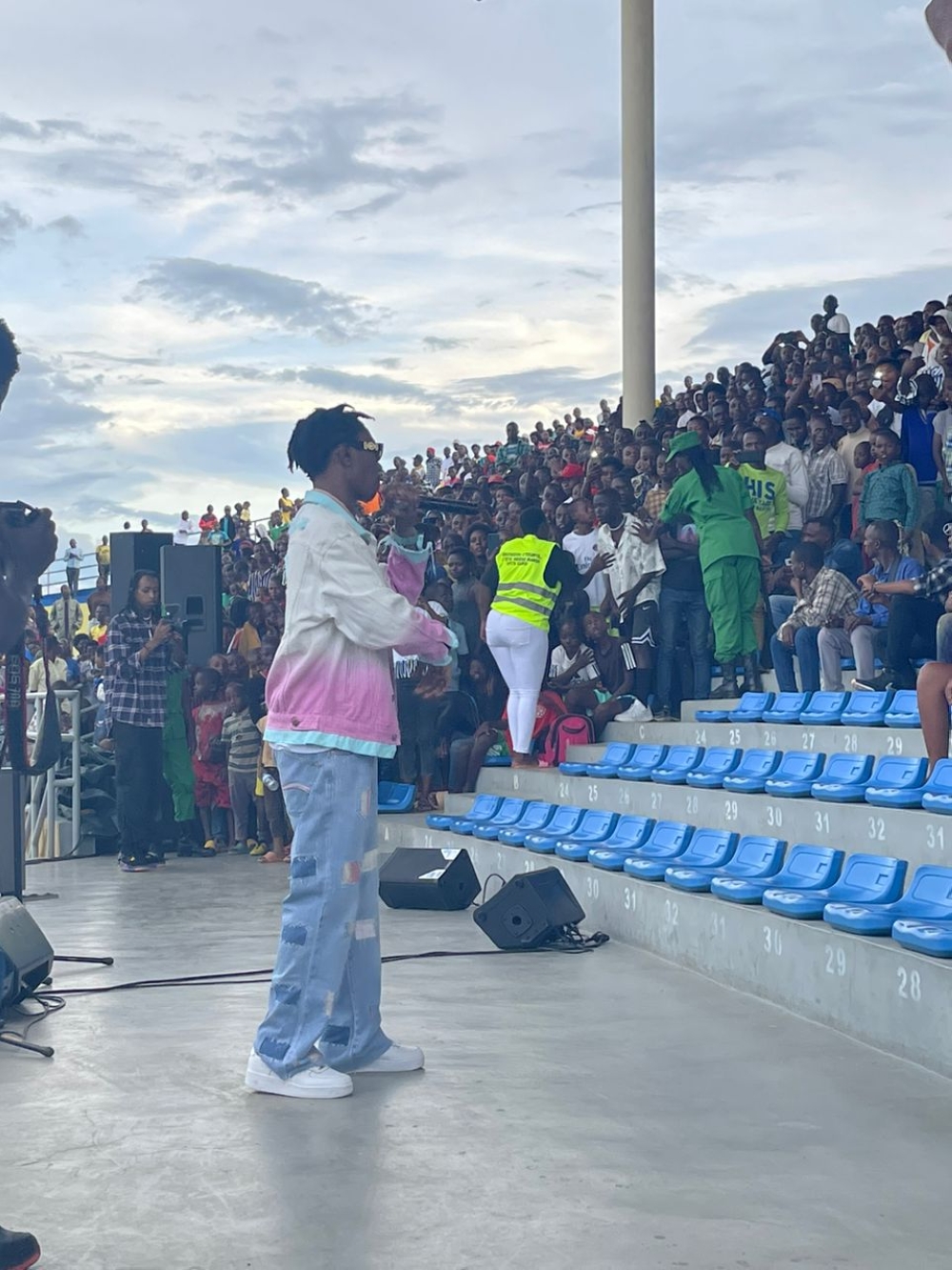 Papa Cyangwe performs in Nyagatare Stadium.