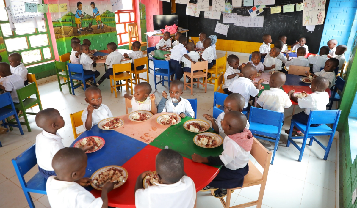 Some of the 90 children who benefit from the Early Childhood Development centre close to G.S Munini in Munini sector of Nyaruguru District.
Photos: C. Bahizi.