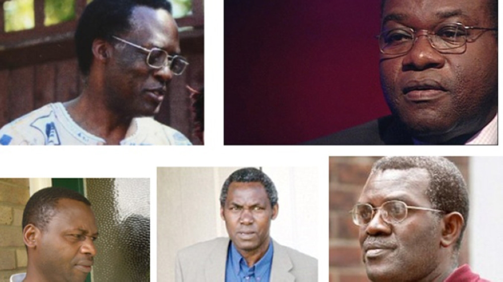 A collage of five indicted Genocide suspects living in the UK. Top row (L-R): Célestin Mutabaruka and Dr Vincent Bajinya. Bottom row (L-R):Charles Munyaneza,Célestin Ugirashebuja and Emmanuel Nteziryayo.Photos: File.