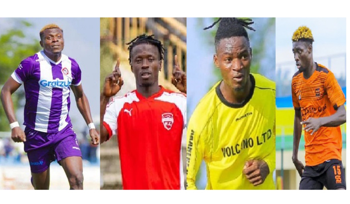 Foreign players in Rwanda Samson Babuwa (Sunrise FC) , Moro Sumaila (Etincelles) , Abubakar Jibrine Akuki (AS Kigali) and  Sadick Sulley (Bugesera FC). Courtesy