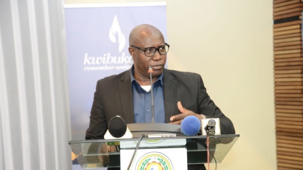 The Judge President of the East African Court of Justice (EACJ), Justice Nestor Kayobera, speaking, on April 7, during the 29th anniversary of the Genocide Against the Tutsi at the EAC Headquarters in Arusha, Tanzania.
