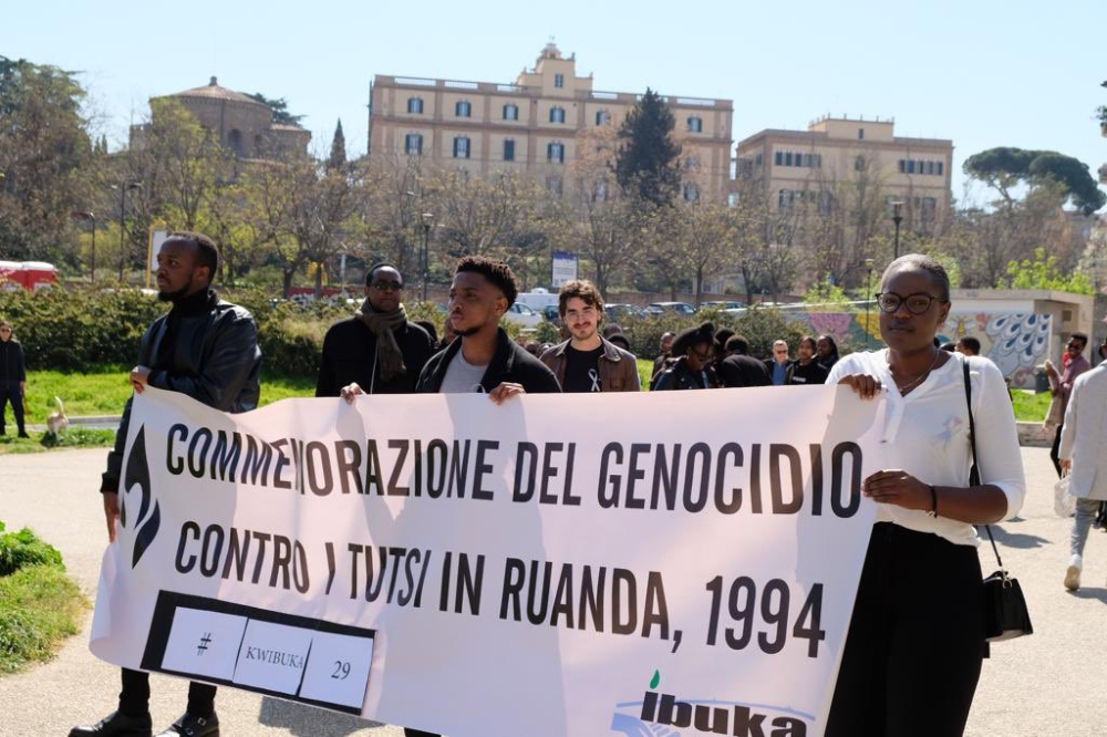 Mourners during a Walk to Remember&#039; the Genocide Against the Tutsi in Italy on Friday, April 7. Photo Courtesy