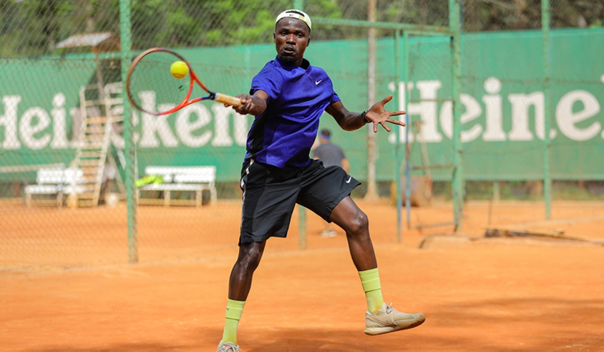 National team tennis player Etienne during a past game. Rwanda will host  six international competitions  in 2023. Bahizi