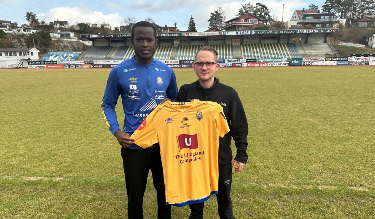 Defender Ange Mutsinzi, who joined Norwegian second tier club FK Jerv in February, started in the team that lost the league opener against Ranheim on Monday, April 10. Courtesy