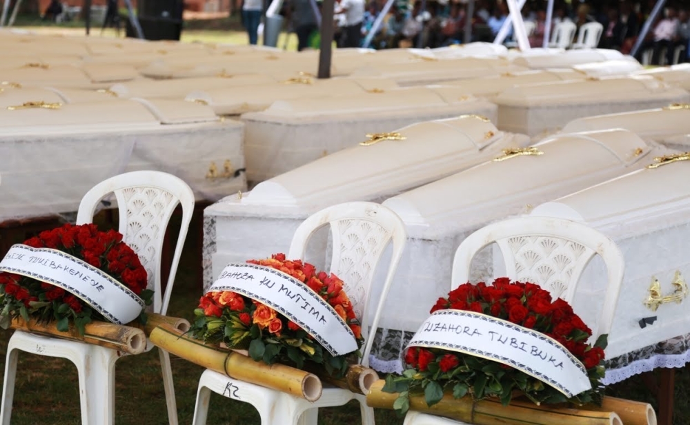 A decent burial of a total of 84439 bodies of genocide victims against the Tutsi who were laid to rest  at Kicukiro-Nyanza Genocide Memorial in 2019. Sam Ngendahimana