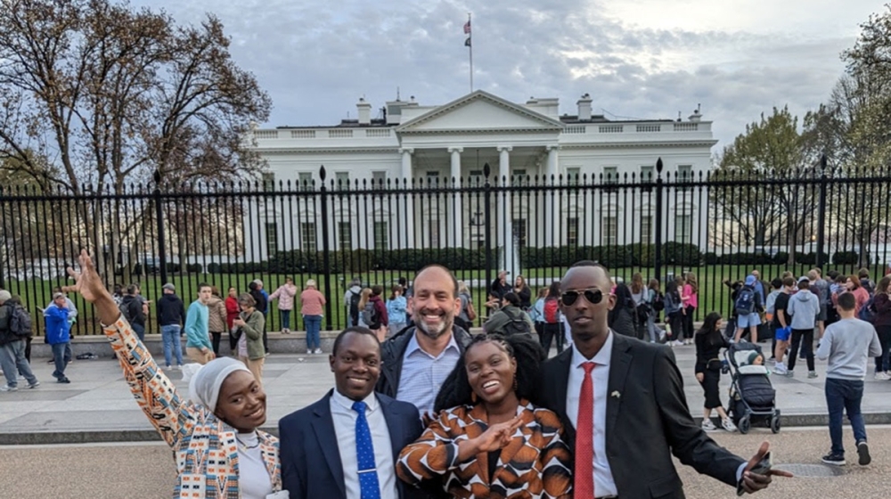Students from the African Leadership University - Alice Ballo Dyonah (Côte d&#039;Ivoire), Isaac Odhiambo (Kenya), Vivian Amah Ofre (Nigeria), and Mutijima Ali Noble (Rwanda) during their visit to the US.