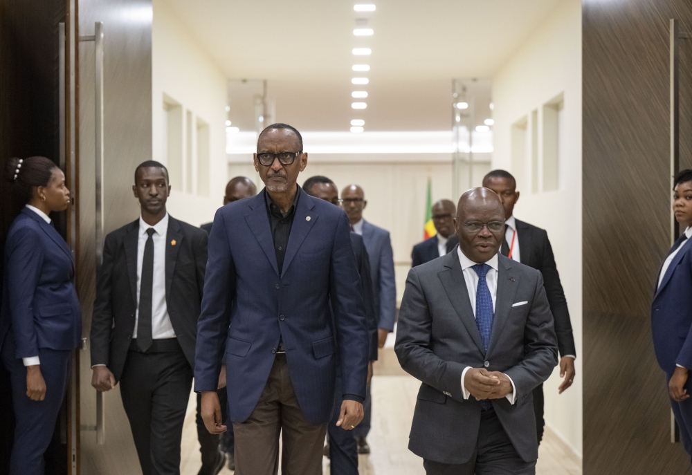 President Kagame has arrived in Cotonou for a two-day State Visit. He was received by his host, President Patrice Talon. Photo: Village Urugwiro.