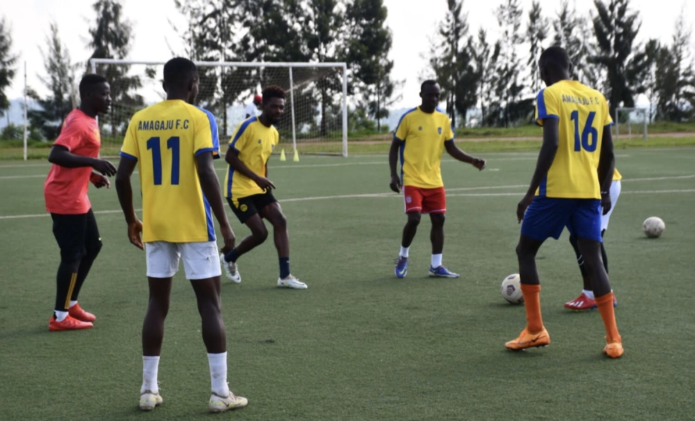 Amagaju FC during a past training session. The team has an uphill task to eliminate AS Muhanga to progress to the semifinals-courtesy