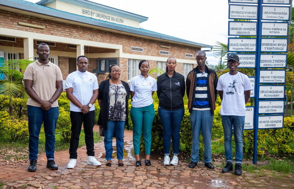 Cogebanque officials pose for group photo during the visit of vulnerable genocide survivors in  Nduba on April 14 2023 photo by Dan Gatsinzi
