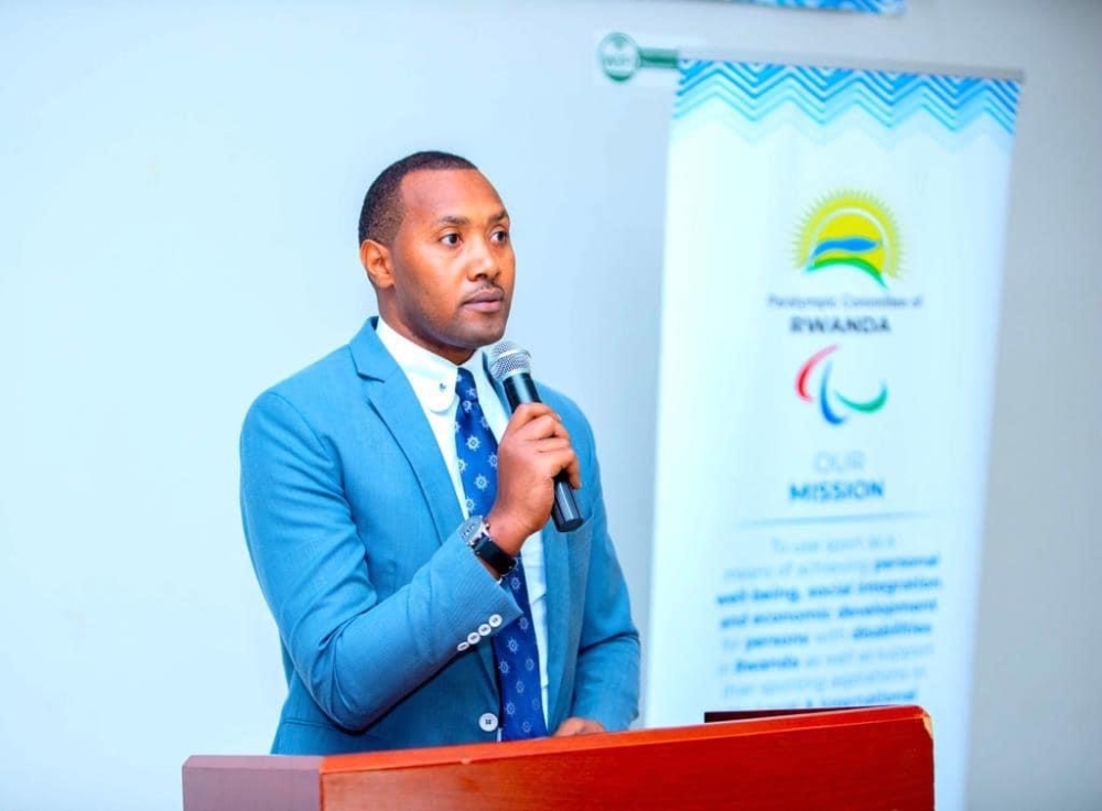 NPC president Jean Baptiste Murema speaking during the general assemmbly on Sunday, April 16. / Courtesy