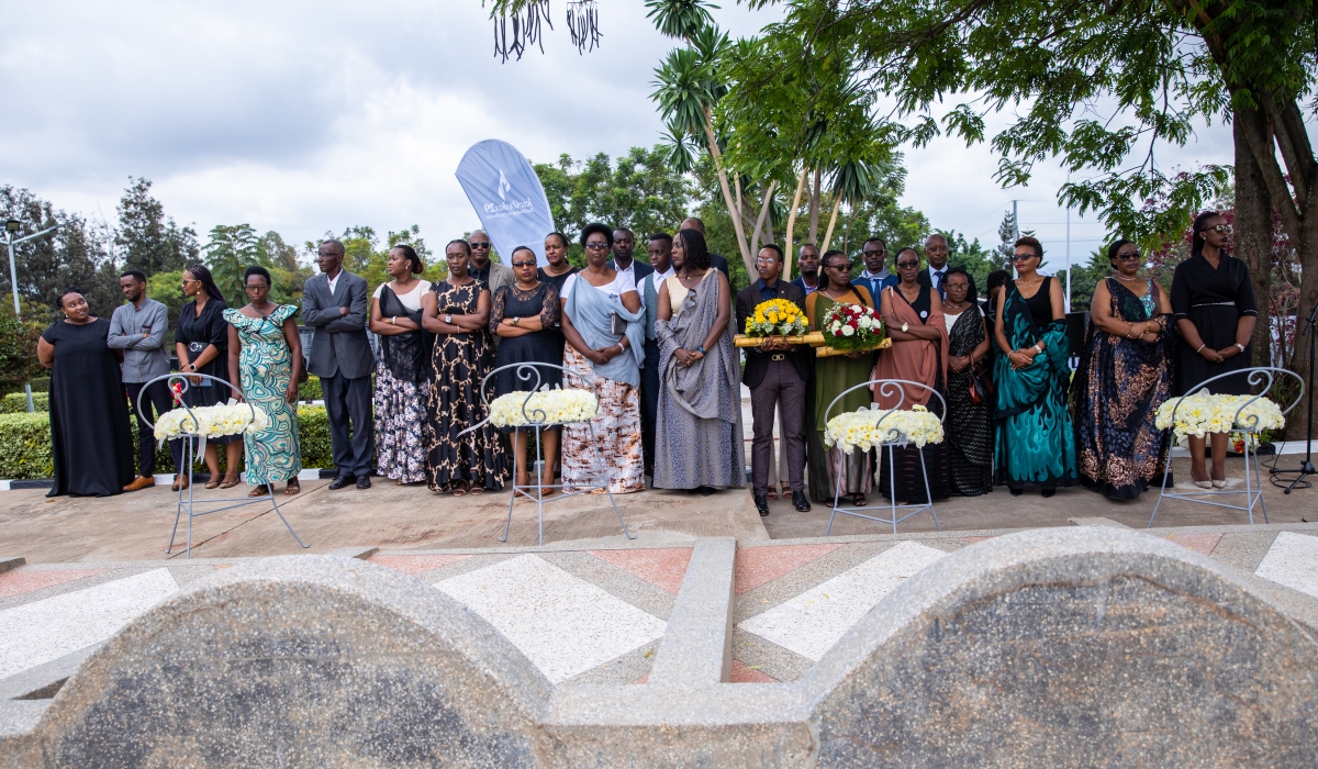 Mourners pay respect to the Genocide victims during the closing of commemoration week at Rebero memorial on April 13, 2023, Olivie Mugwiza