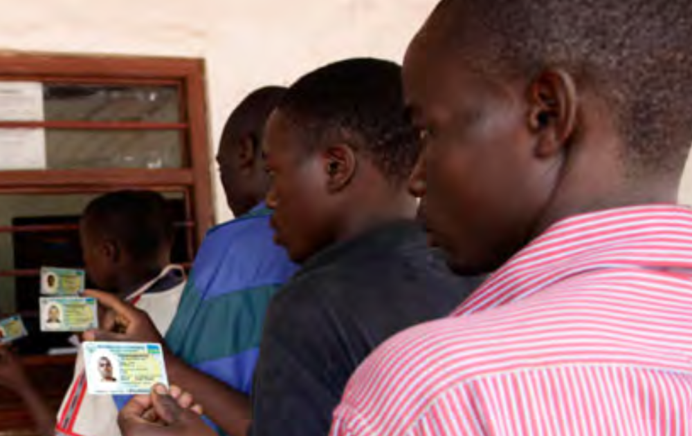 Citizens present their national IDs at the Gatuna border. Rwanda plans to issue digital identity cards within three years. Photo: File