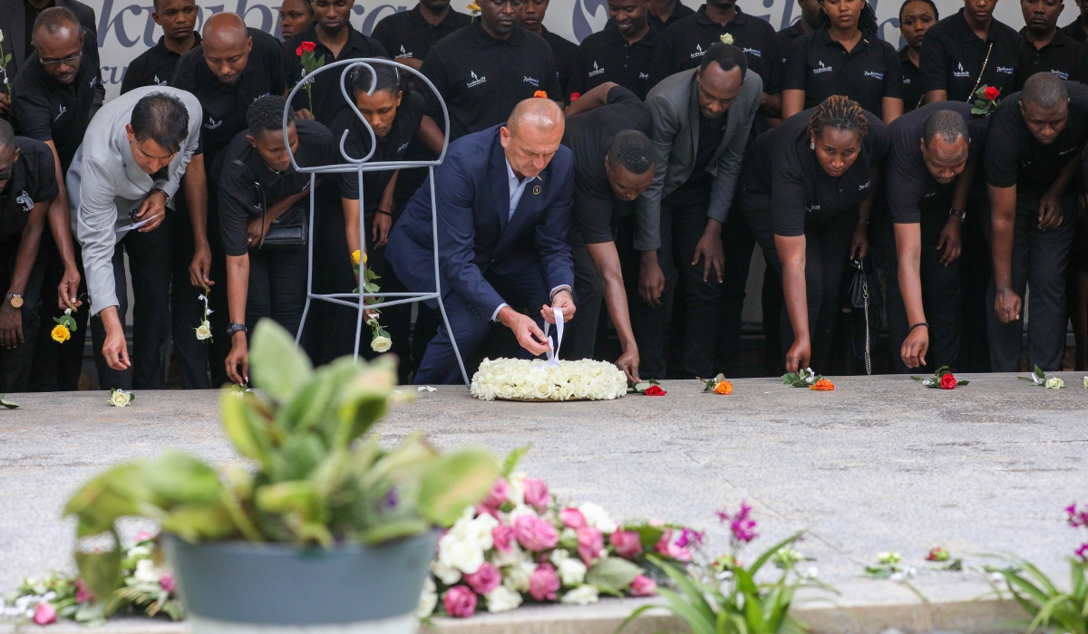 Led by Rob Kucera, the General Manager, Radisson Blu & Kigali Convention Centre staff laid wreaths to pay tribute to the victims of the 1994 Genocide against the Tutsi. All photos Dan Gatsinzi