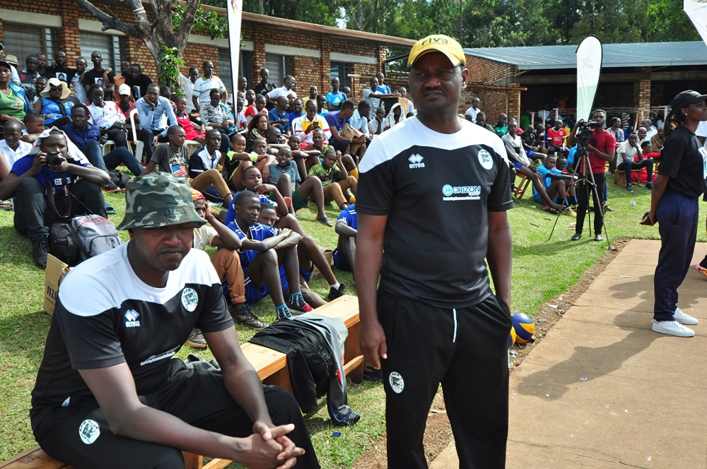 Sammy Mulinge as APR volleyball club coach during a tournament back in 2018. Courtesy photo