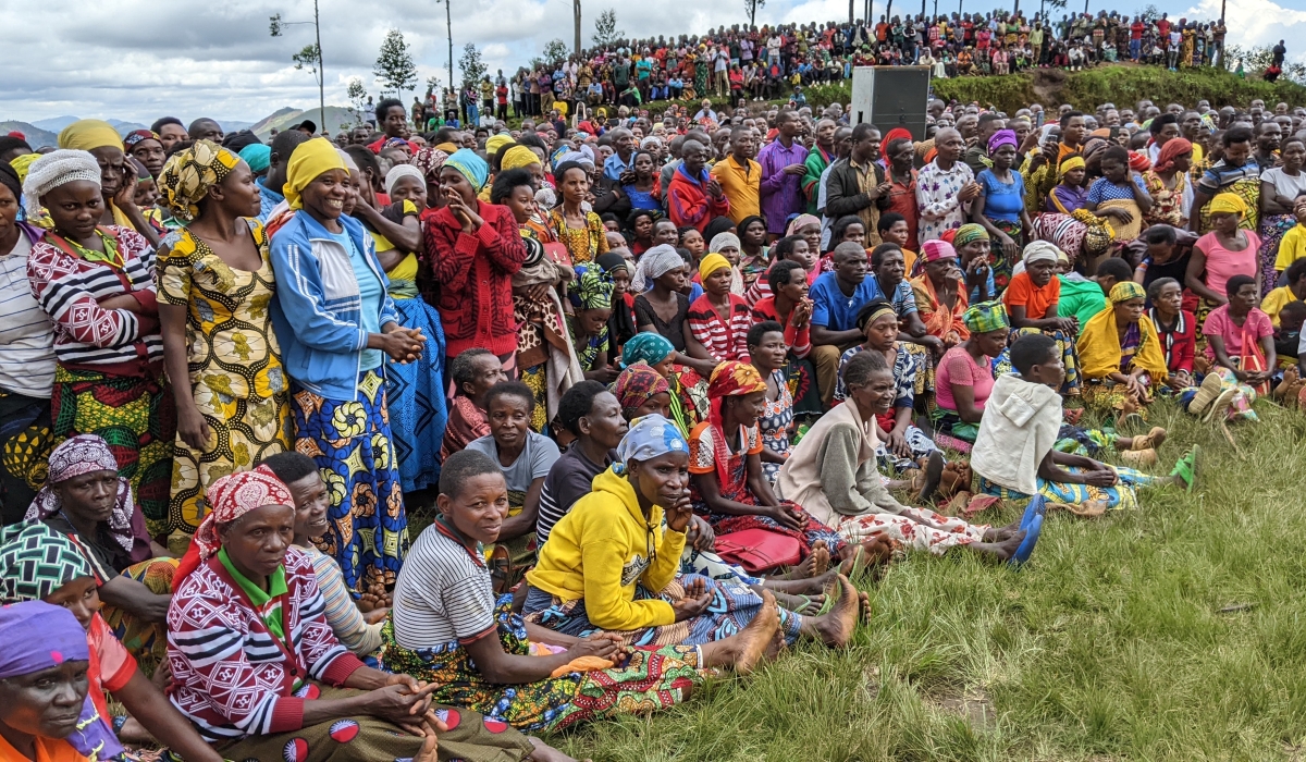 Rusizi residents attend an event where they were sensisited on the new initiative by the district authorities. Photos_Germain Nsanzimana