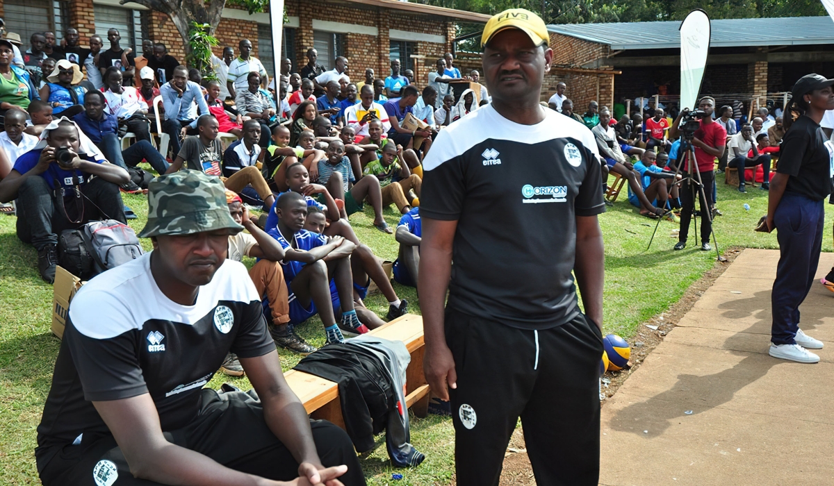 Sammy Mulinge as APR volleyball club coach during a tournament back in 2018. Courtesy photo