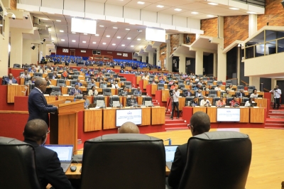 The Auditor General of State Finances, Alexis Kamuhire, presents to parliament the annual audit report for the year ended 30th June 2022. The report was tabled before both chambers of parliament on May 2. Courtesy