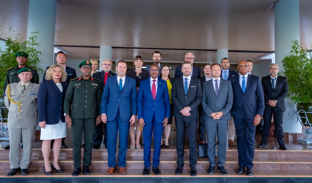 Minister for Defence, Maj Gen Murasira, receives in his office Vít Rakušan, First Deputy Prime Minister & Minister of Interior of the Czech Republic, and his delegation. They discussed bilateral cooperation in the field of defence and security. Courtesy