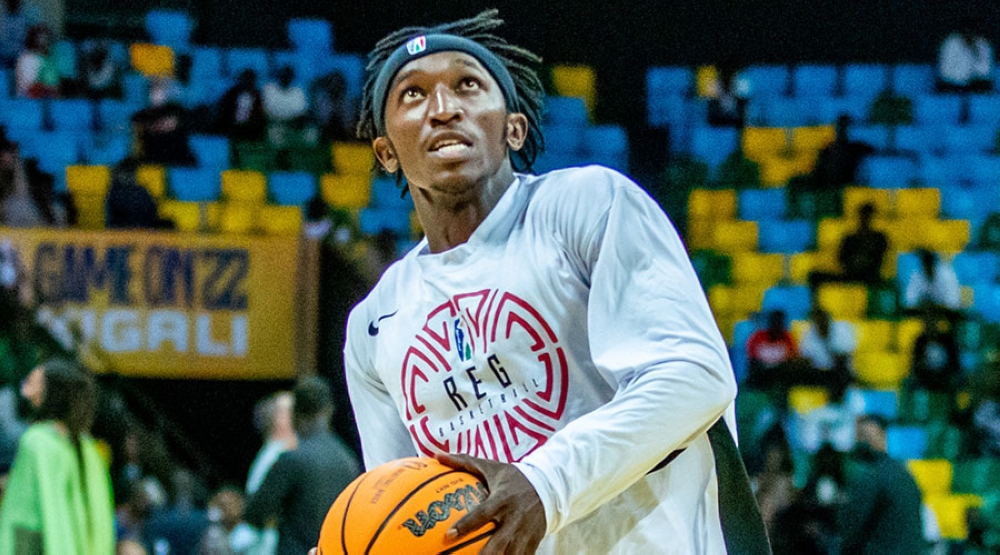 Rwandan point guard Jean-Jacques Wilson Nshobozwa during a Basketball Africa League game last
year. Photo: Olivier Mugwiza.
