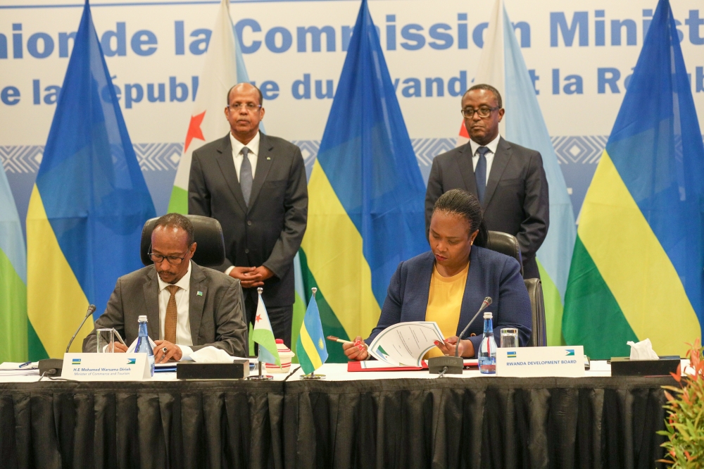 The signing ceremony was presided over by Rwanda’s Minister of Foreign Affairs Dr. Vincent Biruta alongside Djibouti’s Minister of Foreign Affairs Mahamoud Ali Youssouf.