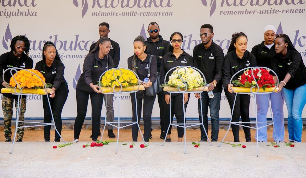BetPawa staff lay wreaths to pay tribute to victims of the Genocide Against the Tutsi at Kigali Genocide Memorial. Photos: Courtesy.
