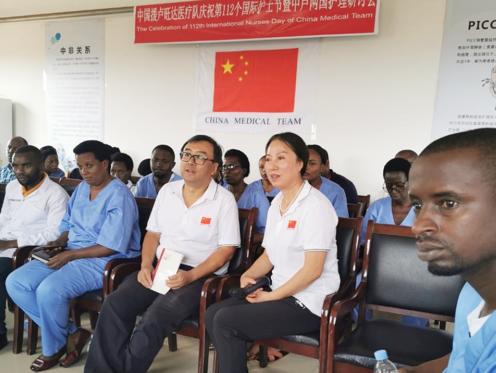 Rwandan and Chinese medical teams at Masaka and Kibungo hospitals joined medical practitioners at Baotou Center Hospital in China in a virtual
event to mark International Nurses Day on Wednesday, May 10. Photo: Courtesy.