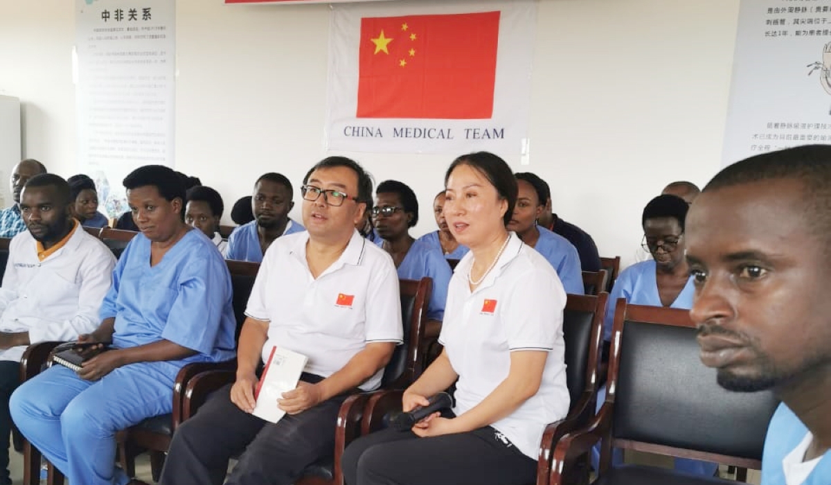 Rwandan and Chinese medical teams at Masaka and Kibungo hospitals joined medical practitioners at Baotou Center Hospital in China in a virtual
event to mark International Nurses Day on Wednesday, May 10. Photo: Courtesy.