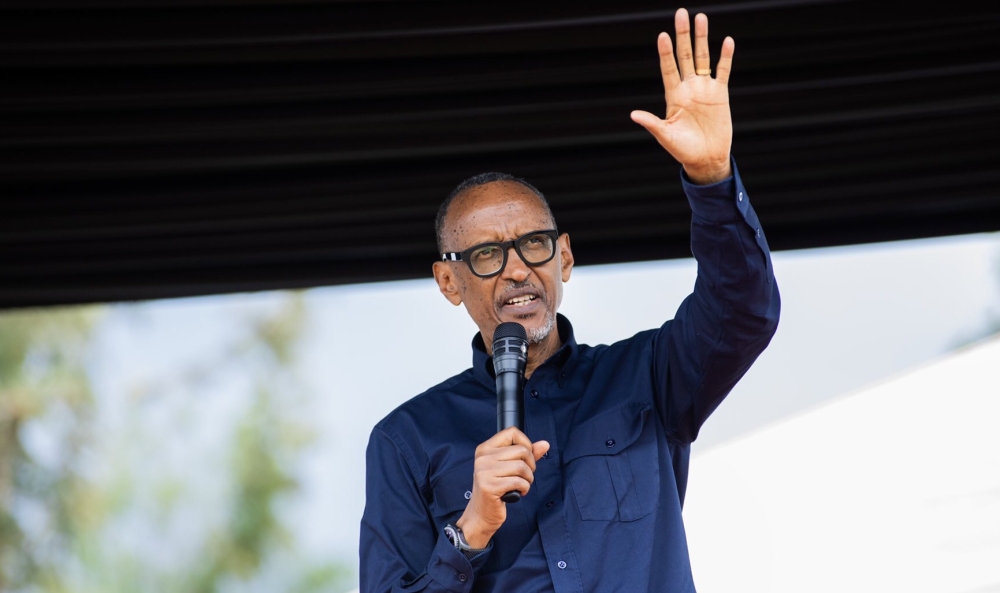 President Paul Kagame  visits residents affected by disasters in  Rubavu District , on Friday, May 12. Courtesy