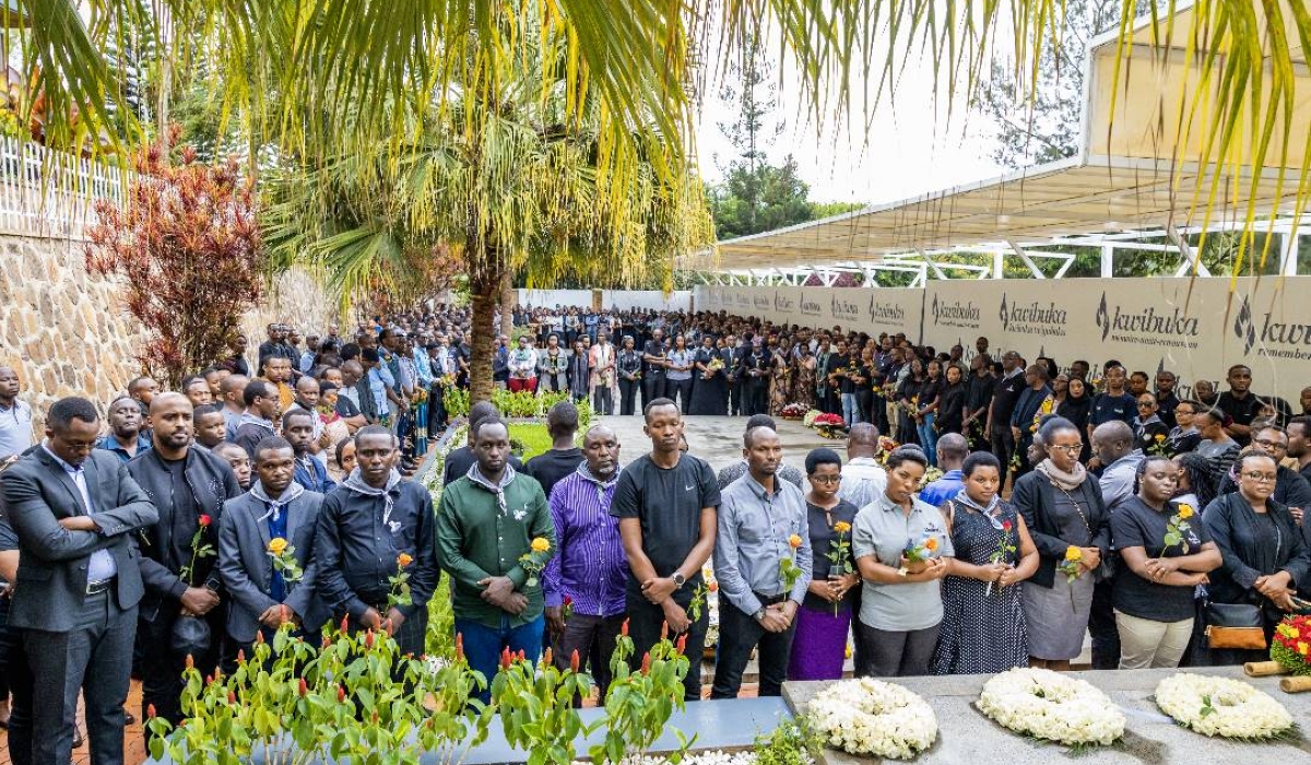 Health ministry staff and management commemorate and remember former staff of the ministry who were killed during the 1994 Genocide against the Tutsi, on Wednesday, May 10. Photo: Courtesy.