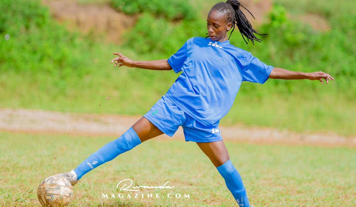 AS Kigali women&#039;s team midfielder Alodie Kayitesi during a traing session . Courtesy