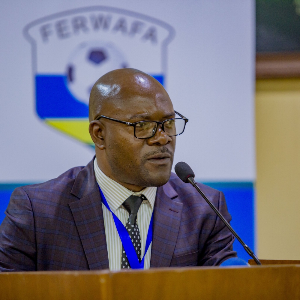 The newly elected FERWAFA interim President Marcel Matiku Habyarimana. He will take charge of the federation in an interim role until the new FA boss is elected on June 24. Courtesy