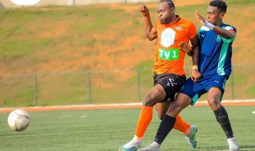 Gasogi striker Godwin Blessing (L) in action during a past game against Rwamagana City.  The club suspended him indefinitely following a bust-up with head coach Paul Kiwanuka on Tuesday-courtesy 