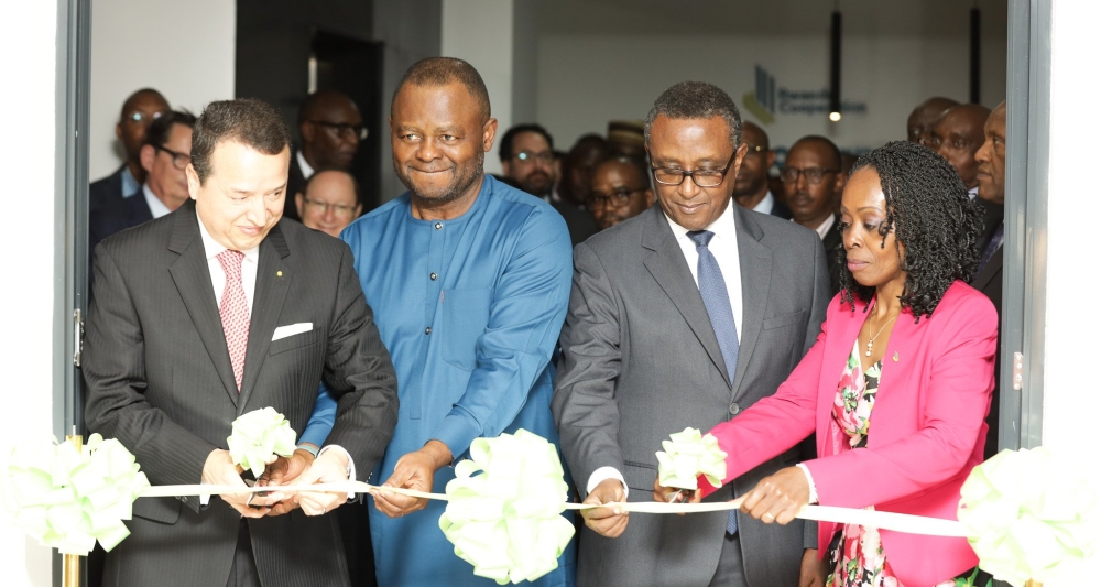 (L-R): Alex Mejia, Head of CIFAL Global Network; Ozonnia Ojielo, the UN Resident Coordinator in Rwanda; Rwanda&#039;s Minister of Foreign Affairs and International Cooperation, Dr Vincent Biruta; and Christine Nkulikiyinka, the chief executive of Rwanda Cooperation inaugurate the centre, on Wednesday, May 17. All photos: Courtesy.